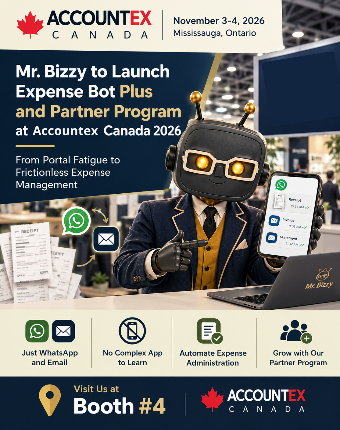 Mr.Bizzy booth at Accountex canada 2026